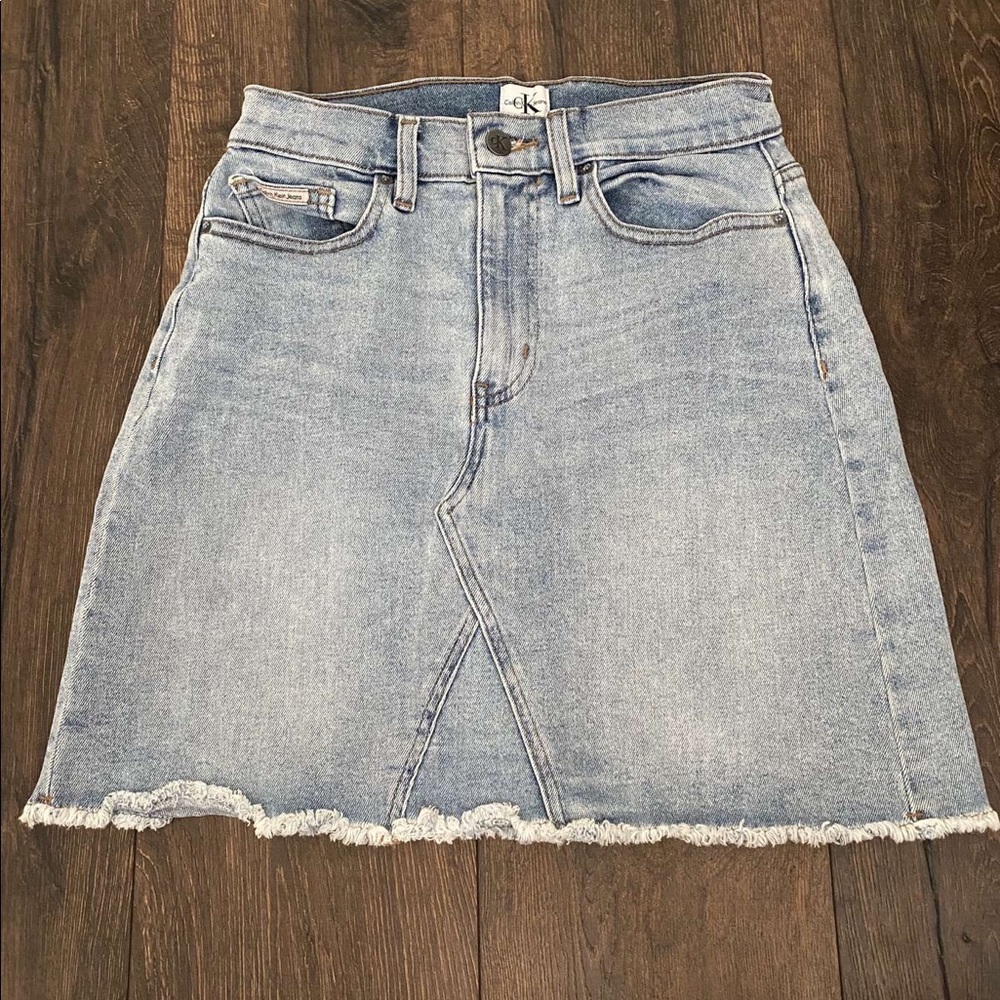 Calvin Klein jean skirt.